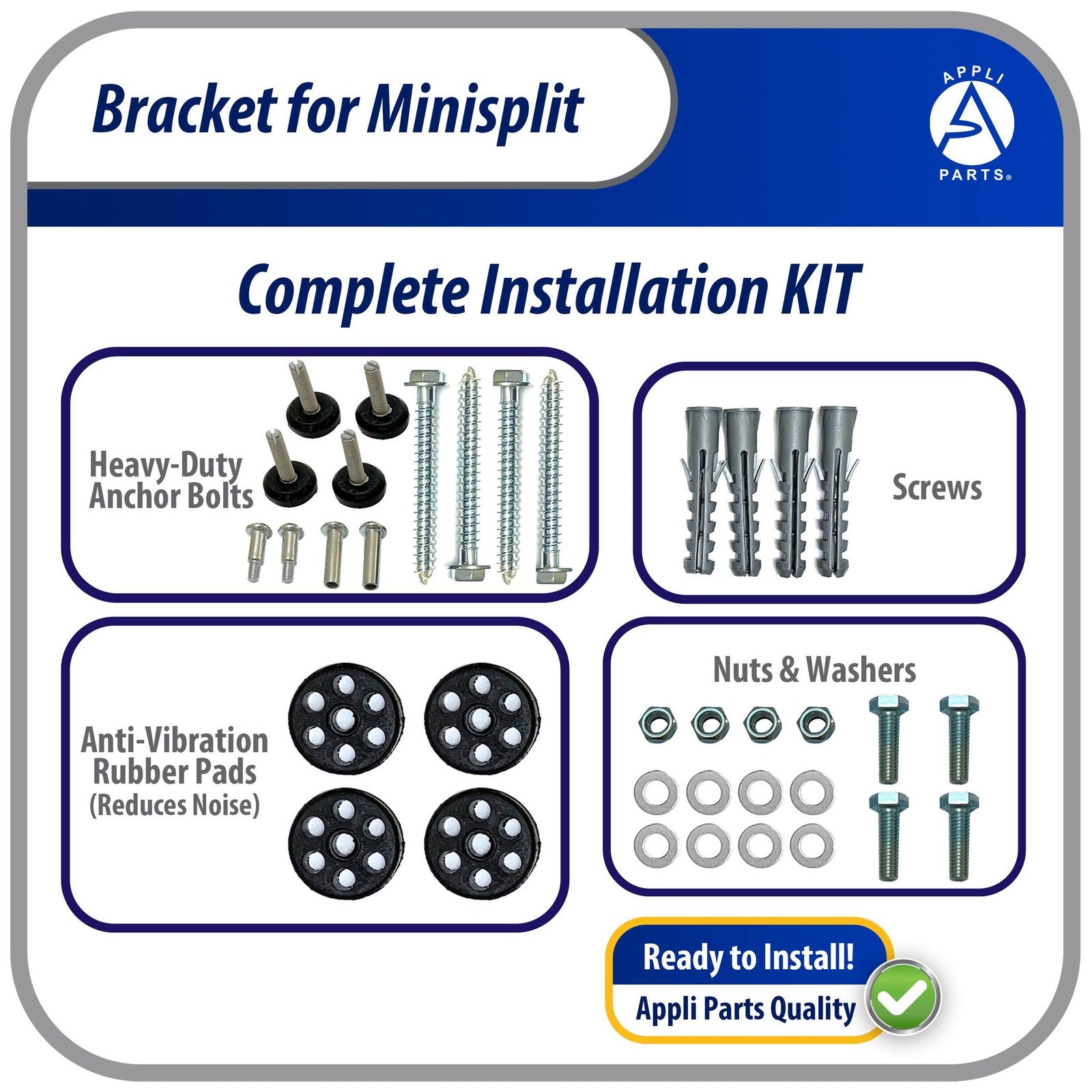 Appli Parts APAB-3160 Mini Split Wall Mounting Bracket, Heavy Duty Outdoor Suppo