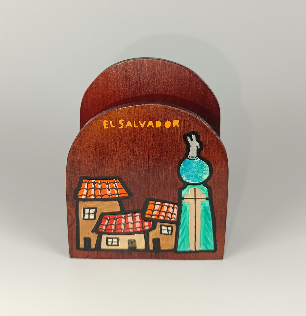 Servilletero de madera decorado diseños tipicos