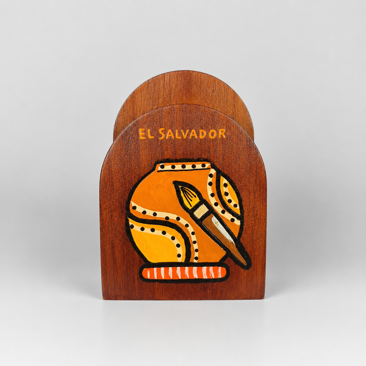 Servilletero de madera decorado diseños tipicos