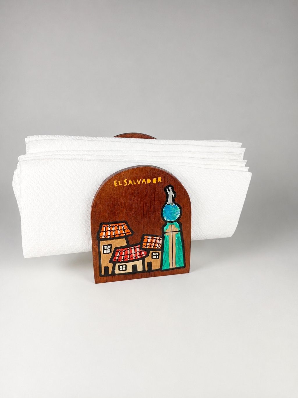 Servilletero de madera decorado diseños tipicos