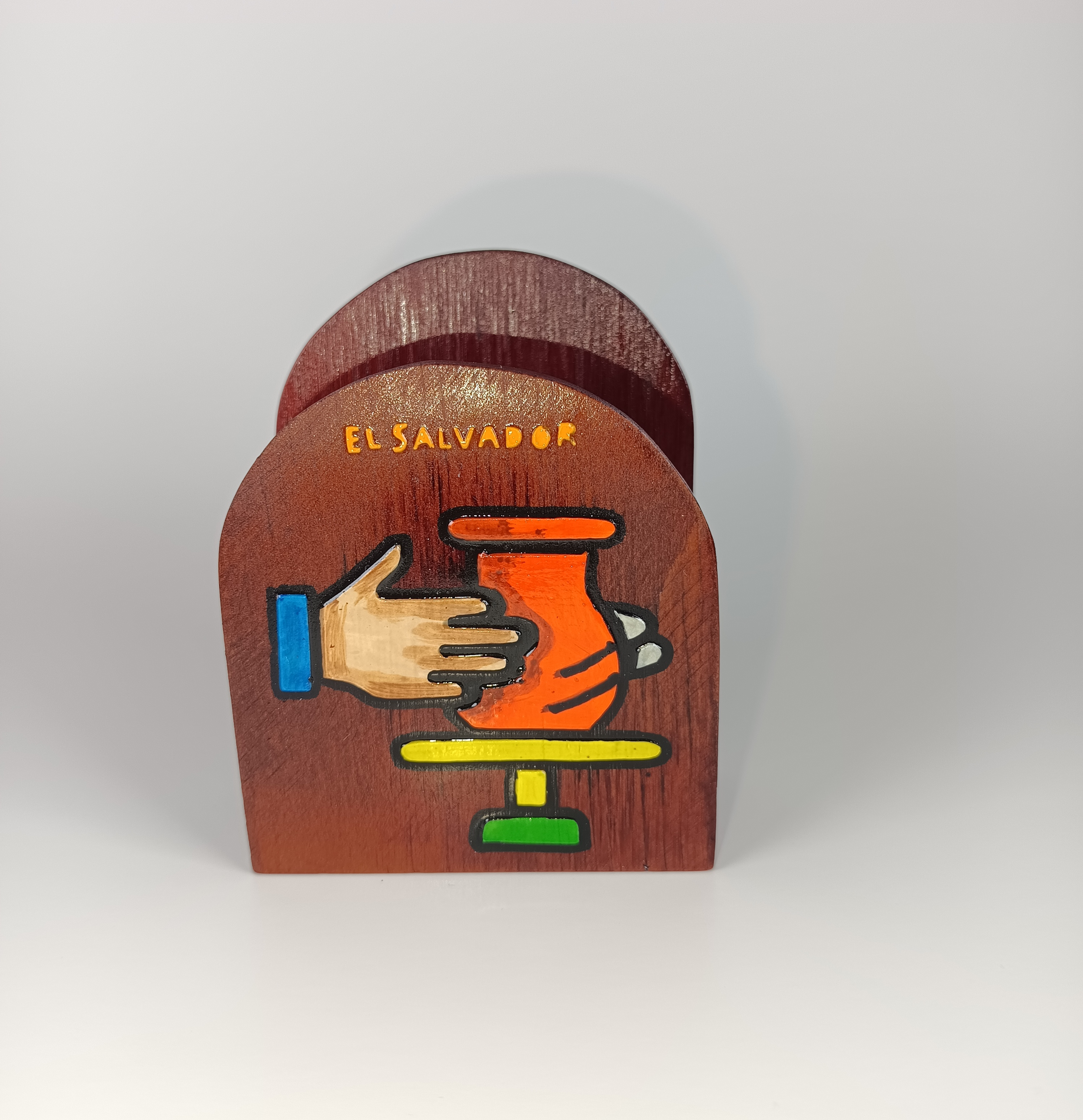 Servilletero de madera decorado diseños tipicos