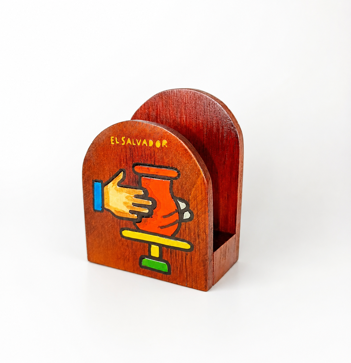 Servilletero de madera decorado diseños tipicos