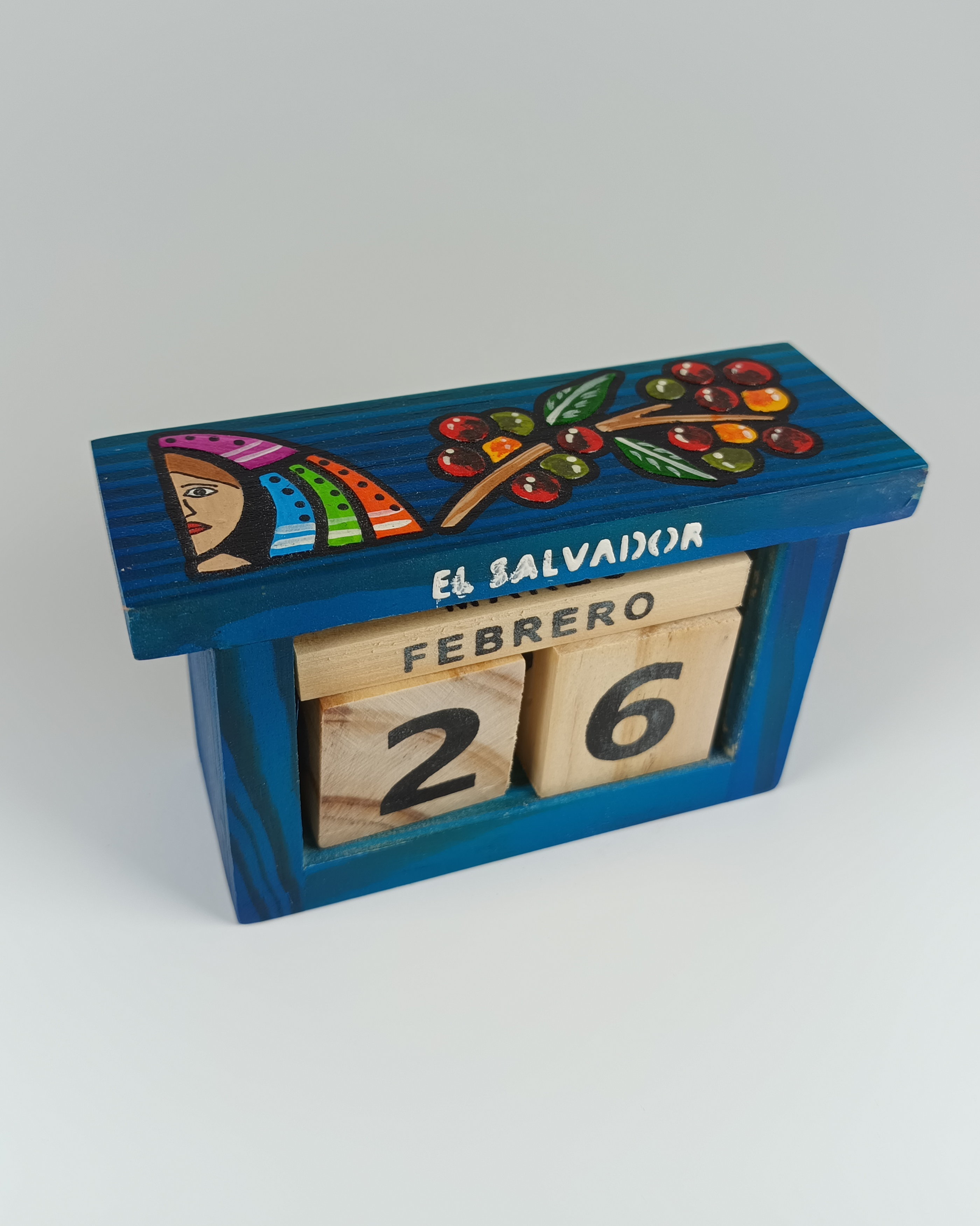 Calendario Etermo de Madera con dibujo de  Cortadora de Cafe