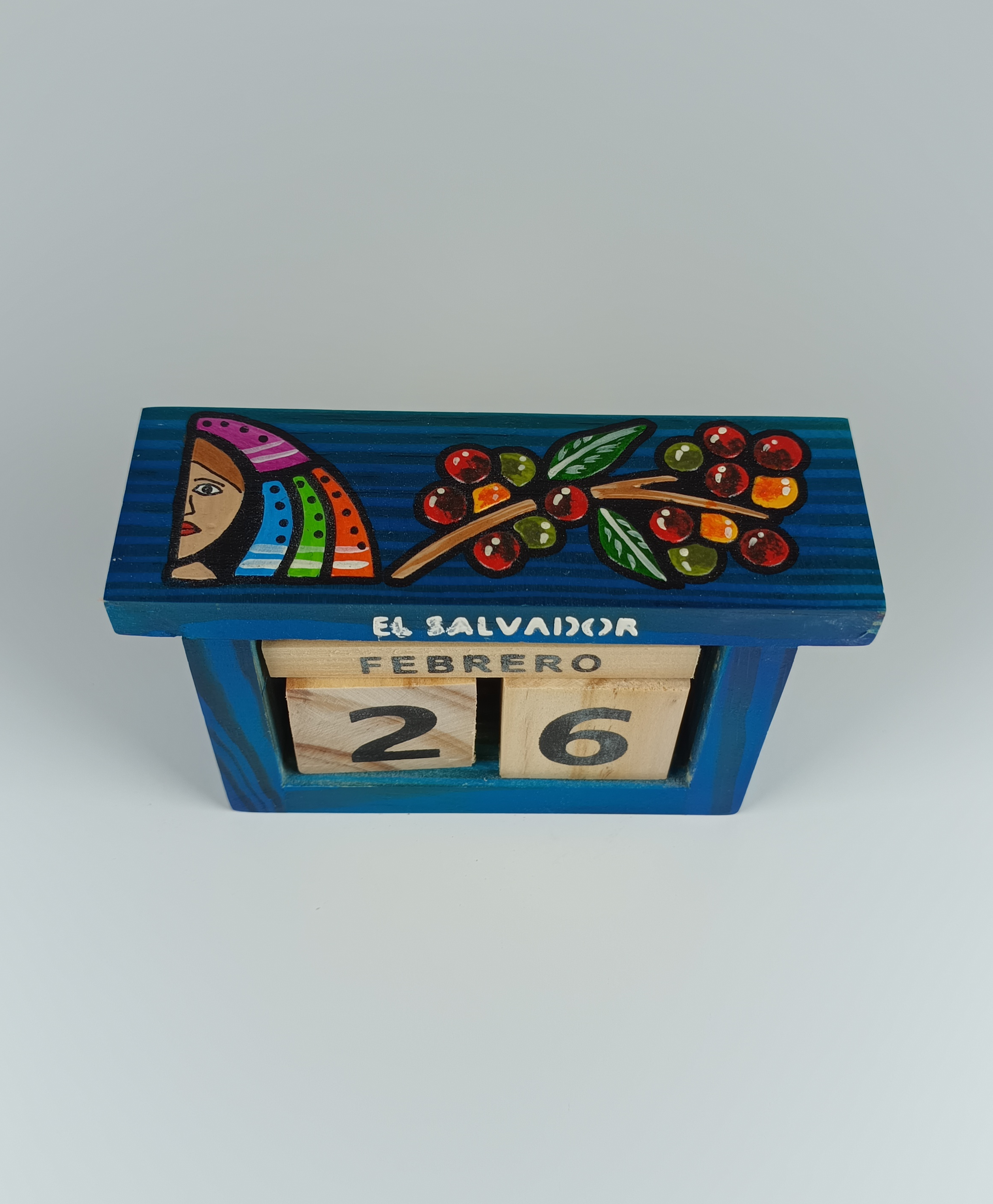 Calendario Etermo de Madera con dibujo de  Cortadora de Cafe